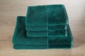 Ręcznik z welurową bordiurą LUCY 70x140 cm kolor butelkowy zielony