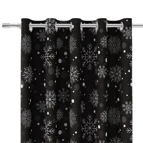 SNOWFLAKE Tkanina dekoracyjna VELVET, 140cm, kolor 005 czarny ze srebrnym DBN004/VEL/005/140000/1