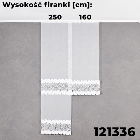 Firanka z aplikacją na markizecie 121336 wysokość 160 cm kolor biały