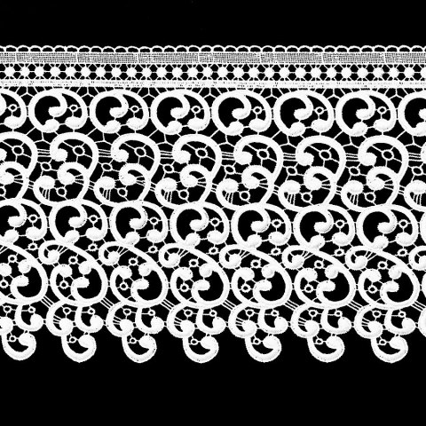 Koronka gipiurowa 072529 wysokość 30 cm kolor biały