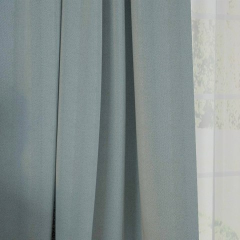 Tkanina dekoracyjna typu blackout NOBLE wysokość 280 cm kolor szaroniebieski