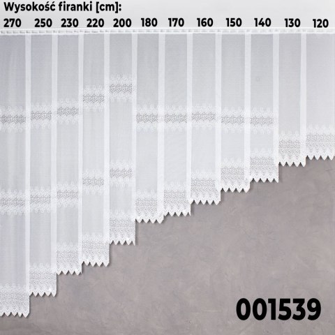 Firanka żakardowa 001539 wysokość 150 cm kolor biały