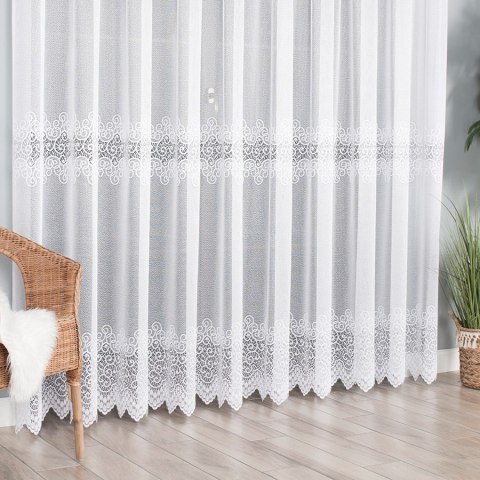 Firanka żakardowa 001539 wysokość 220 cm kolor biały