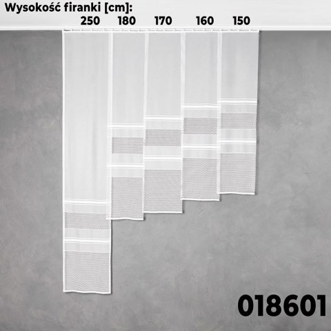 Firanka żakardowa 018601 wysokość 170 cm kolor biały