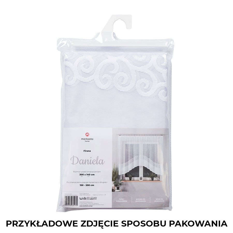 Firanka gotowa żakardowa DANIELA 155x350 cm kolor biały
