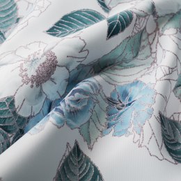 Tkanina dekoracyjna BLANKO szerokość 140 cm kolor niebieski ze srebrnym