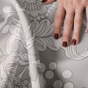 Tkanina dekoracyjna BLANKO szerokość 140 cm kolor szary z białym
