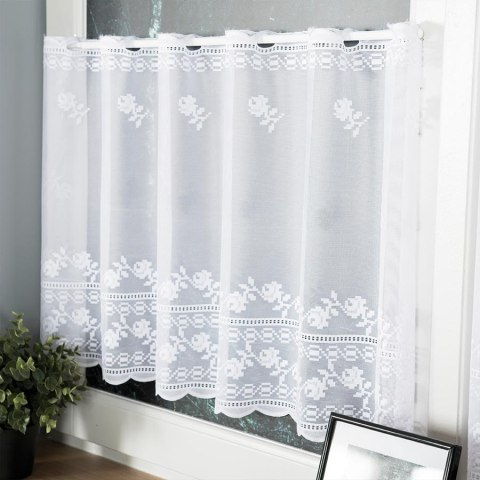 Zazdrostka żakardowa 023410 wysokość 60 cm kolor biały Zazdrostka żakardowa 023410 wysokość 60 cm kolor biały