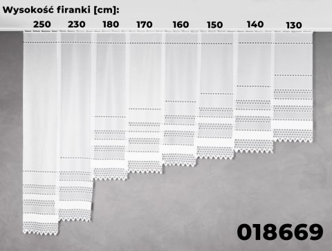 Firanka żakardowa 018669 wysokość 230 cm kolor biały