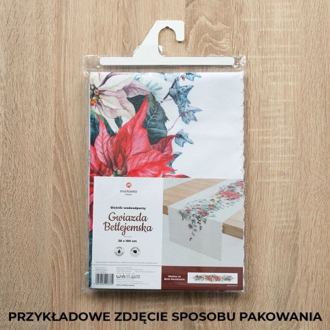 GWIAZDA BETLEJEMSKA Bieżnik wodoodporny, 38x160cm, kolor 001 czerwono-zielony PBN010/KSP/C01/038160/1