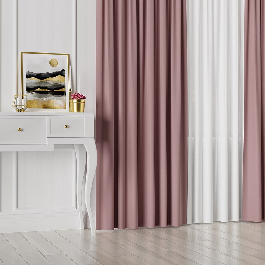 Tkanina dekoracyjna LIMA wysokość 300 cm kolor różowy