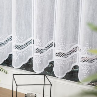 Zazdrostka haftowana panelowa ze wzorem na samym dole, wysokość 60cm, kolor 001 biały 044716/000/001/000060/1