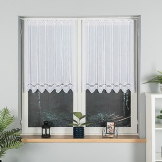 Zazdrostka haftowana panelowa ze wzorem na samym dole, wysokość 90cm, kolor 001 biały 044716/000/001/000090/1