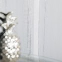 Firanka fantazyjna ze wzorem pasowym z ołowianką, wysokość 305cm, kolor 002 biały z szaro-srebrną nitką 017784/OLO/002/000305/1