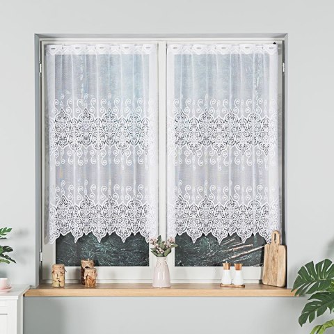 Firanka żakardowa na metry 018495 wysokość 120 cm kolor biały