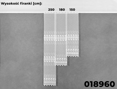 Firanka żakardowa 018960 wysokość 230 cm kolor biały