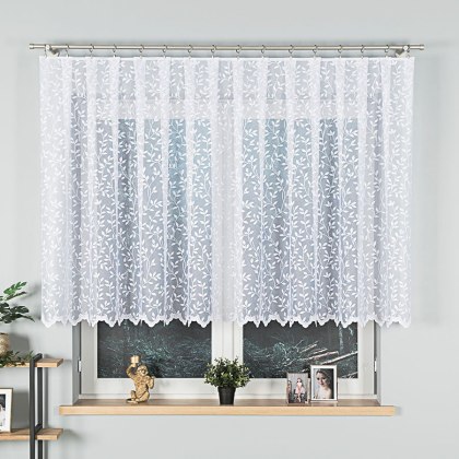 Firanka żakardowa na metry 023058 wysokość 125 cm kolor biały