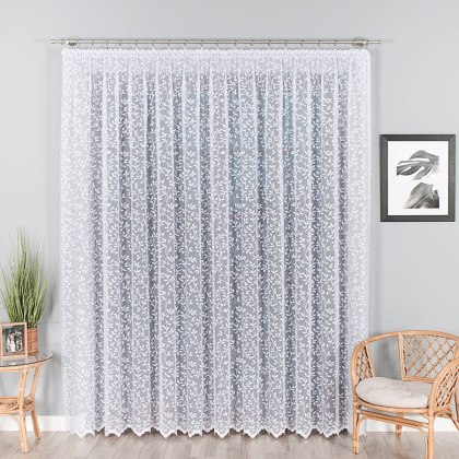 Firanka żakardowa na metry 023058 wysokość 230 cm kolor biały