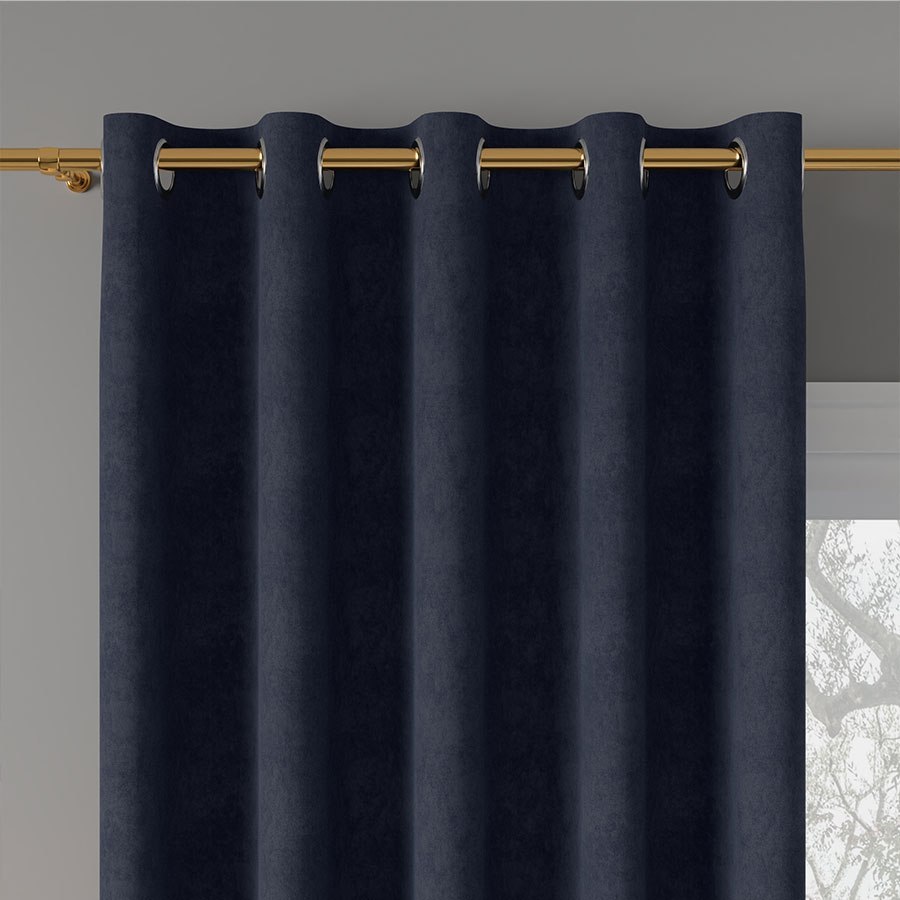 Zasłona gotowa na przelotkach MILAS 140x270 cm kolor granatowy Zasłona gotowa na przelotkach MILAS 140x270 cm kolor granatowy