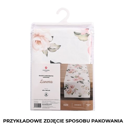 LANOSA Bieżnik wodoodporny VELVET, 40x140cm, kolor 001 różowy TD0007/KSP/L01/040140/1