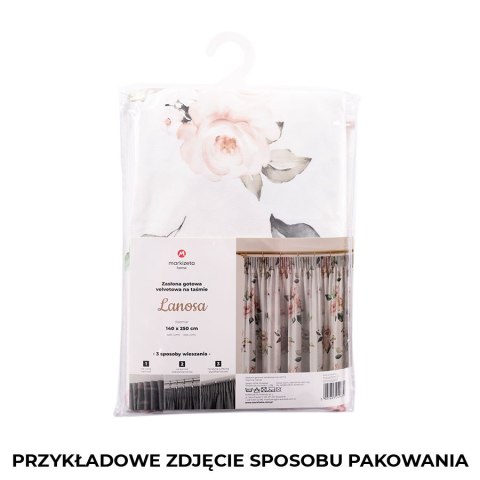 LANOSA Zasłona gotowa velvetowa na przelotkach, szerokość 140 x wysokość 250cm, kolor 001 różowy TD0007/ZGP/001/140250/1