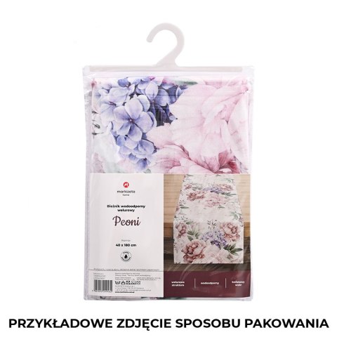 PEONI Bieżnik wodoodporny VELVET, 40x140cm, kolor 001 różowy TD0006/KSP/L01/040140/1