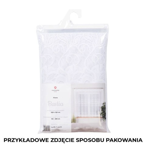 Firanka gotowa żakardowa BASTIA 250x200 cm kolor biały