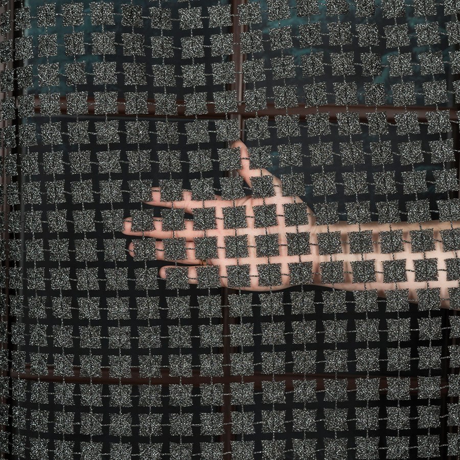 Tkanina gipiurowa na firanę i obrus 061802 wysokość 280 cm kolor czarny