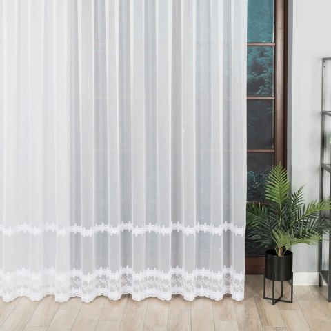 Firanka haftowana ze wzorem pasowym, wysokość 280cm, kolor 001 biały z błyskiem 082936/768/001/000280/1 Firanka haftowana ze wzorem pasowym, wysokość 280cm, kolor 001 biały z błyskiem 082936/768/001/000280/1