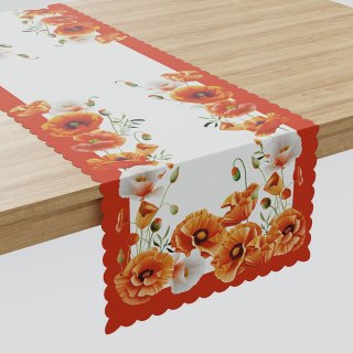MAKI Bieżnik wodoodporny, 38x140cm, kolor 001 czerwony z paskiem P00043/KSP/C11/038140/1