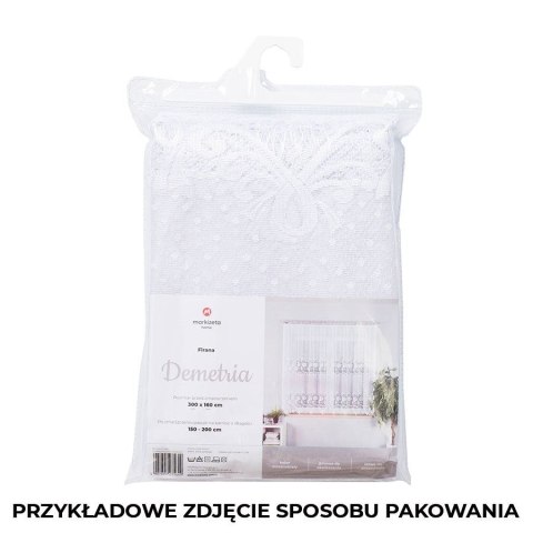 DEMETRIA Firanka żakardowa gotowa, szerokość 330 x wysokość 160cm, kolor 001 biały 017480/FBL/001/330160/1