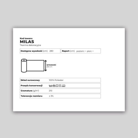 MILAS Próbnik pod zamówienie - szerokość 320cm MILAS0/PRO/N00/000000/1