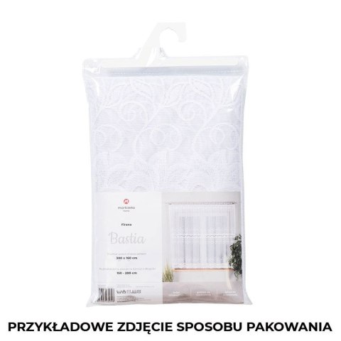 BASTIA Firanka żakardowa gotowa, szerokość 300 x wysokość 130cm, kolor 001 biały 648107/FBL/001/300130/1