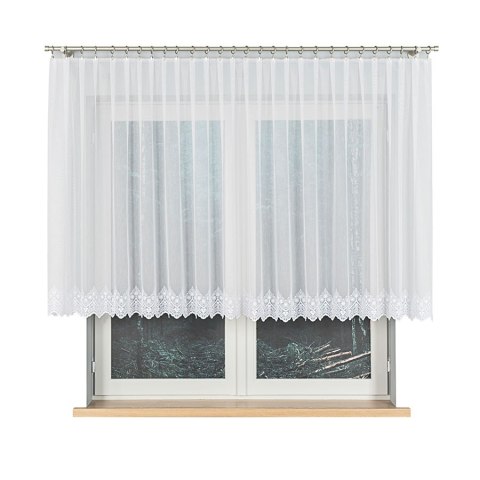 Firanka haftowana ze wzorem na samym dole, wysokość 120cm, kolor 001 biały 123397/768/001/000120/1 Firanka haftowana ze wzorem na samym dole, wysokość 120cm, kolor 001 biały 123397/768/001/000120/1