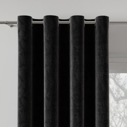 Zasłona gotowa na przelotkach HOLLAND VELVET 140x260 cm kolor czarny