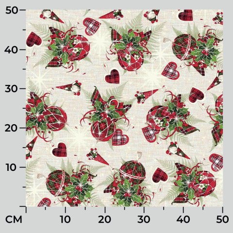 ŚWIĘTA 022 Tkanina dekoracyjna świąteczna, typu TZ7030, szerokość 140cm, kolor 001 TZ0022/TDM/001/140000/1