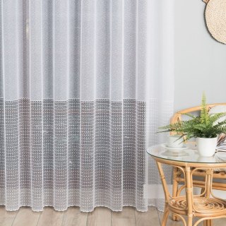 Firanka żakardowa ze wzorem na samym dole, wysokość 250cm, kolor 001 biały 137633/000/001/000250/1