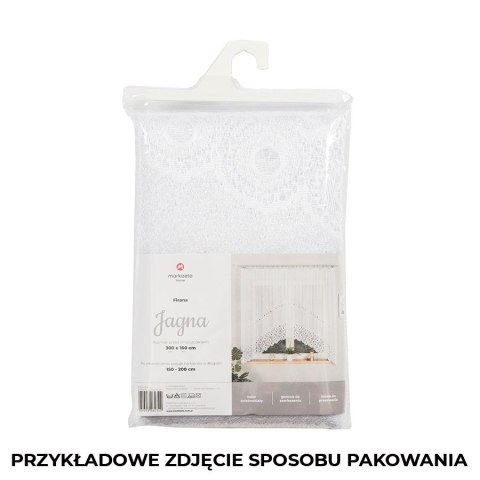 DARIA Firanka żakardowa gotowa, szerokość 300 x wysokość 140cm, kolor 001 biały 018982/FBL/001/300140/1