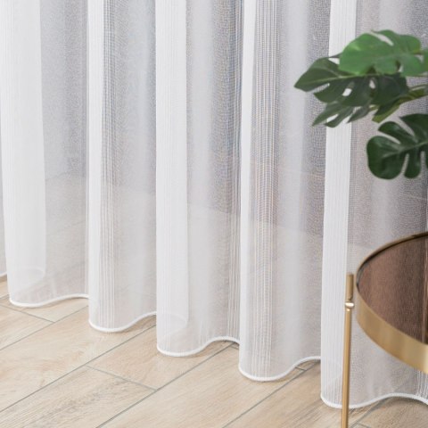 Firanka fantazyjna ze wzorem pasowym z ołowianką, wysokość 305cm, kolor 004 biały ze złotym 017948/OLO/004/000305/1 Firanka fantazyjna ze wzorem pasowym z ołowianką, wysokość 305cm, kolor 004 biały ze złotym 017948/OLO/004/000305/1