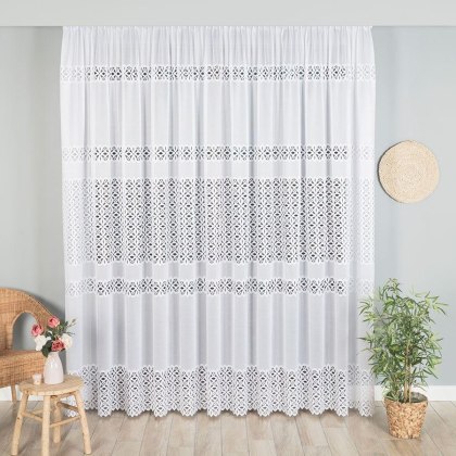 Firanka żakardowa na metry 018869 wysokość 220 cm kolor biały