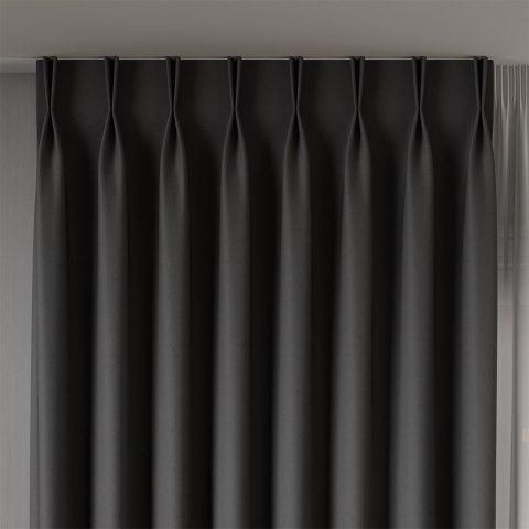 NELIA Tkanina dekoracyjna typu blackout, wysokość 320cm, kolor 067 ciemny szary 065553/TDP/067/000320/1