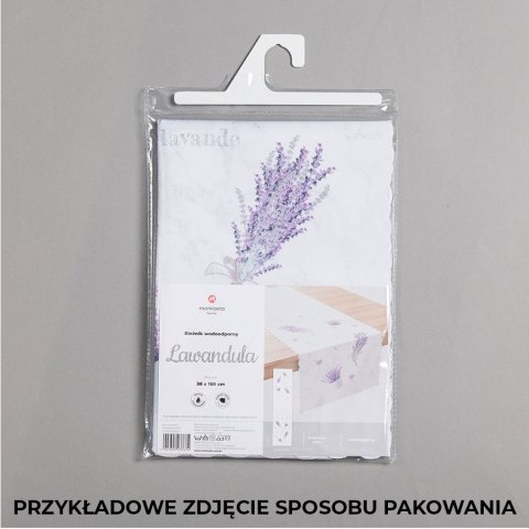 LAWANDULA Bieżnik wodoodporny, 38x140cm, kolor 002 srebrny P00062/KSP/C02/038140/1