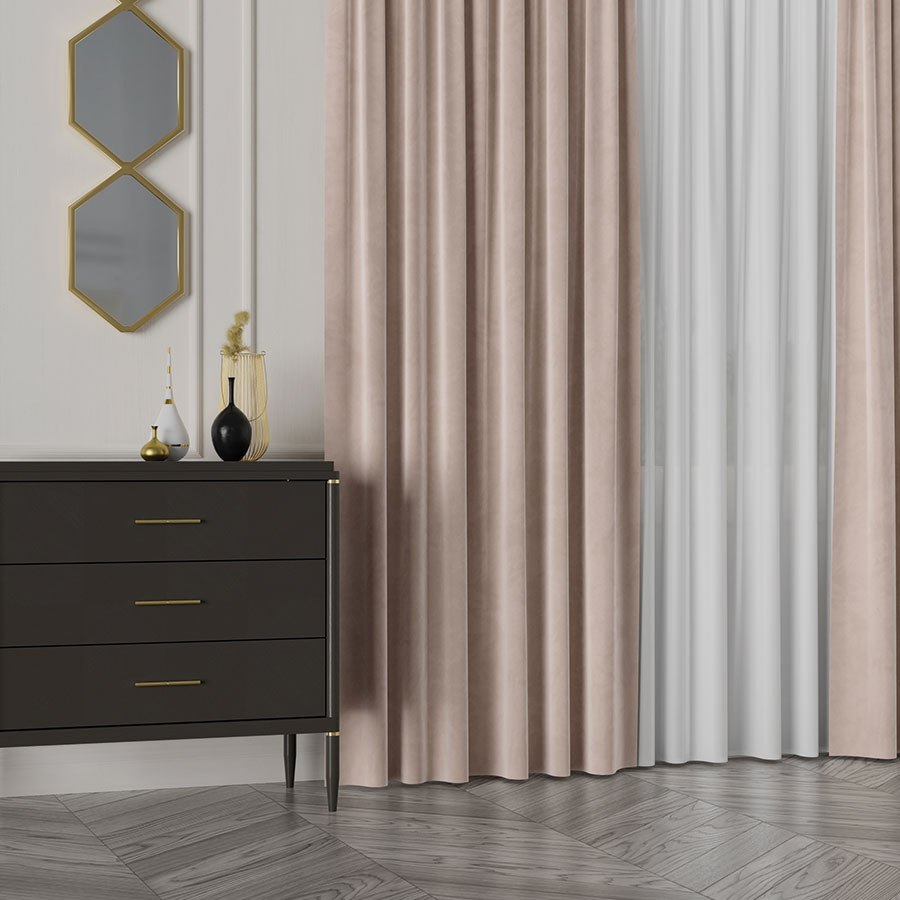 Tkanina dekoracyjna VELVET wysokość 280 cm kolor beżowy