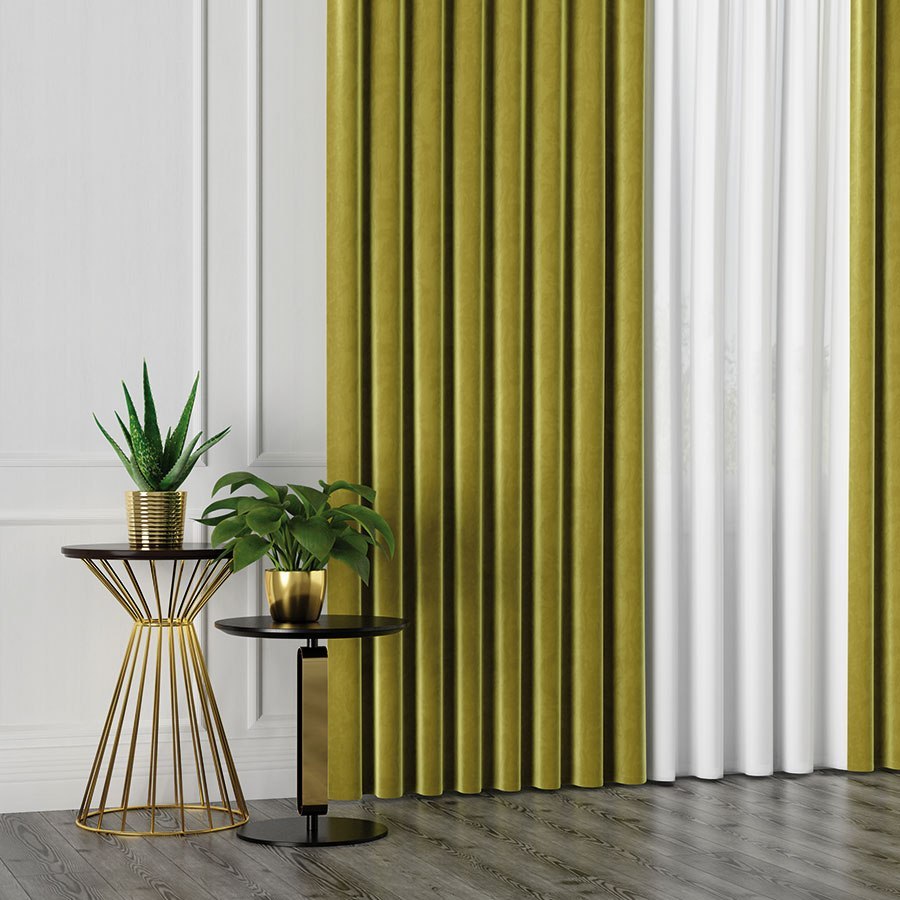 Tkanina dekoracyjna VELVET wysokość 280 cm kolor oliwkowy