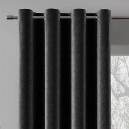 Zasłona gotowa na przelotkach AGNES 140x160 cm kolor czarny