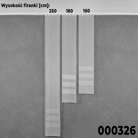 Firanka żakardowa z ołowianką 000326 wysokość 160 cm kolor biały