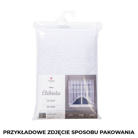 ELŻBIETA Firanka żakardowa odpasowana ze wzorem pasowym, szerokość 410 x wysokość 160cm, kolor 001 biały 004164/FOL/001/000162/1