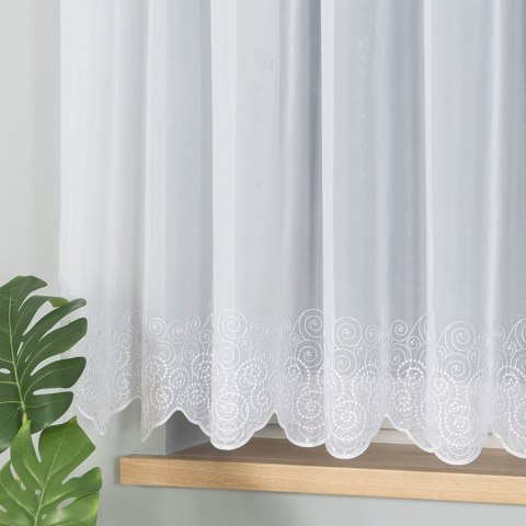 Firanka haftowana 034462 wysokość 160 cm kolor biały