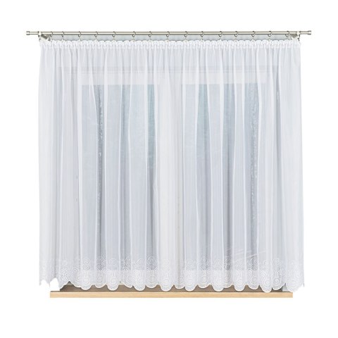 Firanka haftowana 034462 wysokość 160 cm kolor biały