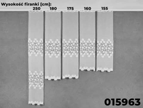 Firanka żakardowa 015963 wysokość 155 cm kolor biały